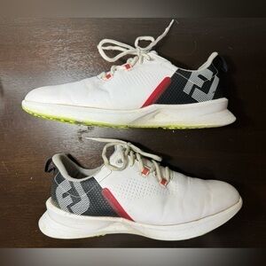 FootJoy Golf Fuel Spikeless Shoes White Black Lime Green‎ Size 6M 45034